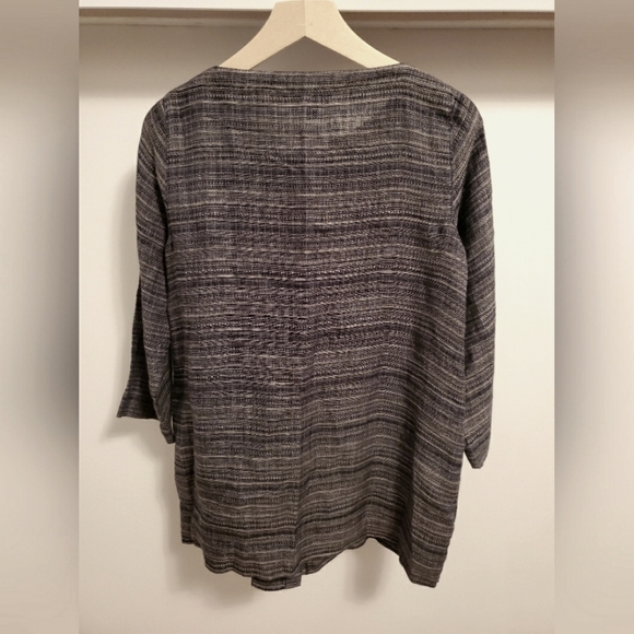 Eileen Fisher coastline tunic. Oversized. 100% linen. Grey, white, blue. XS P. - Picture 6 of 14